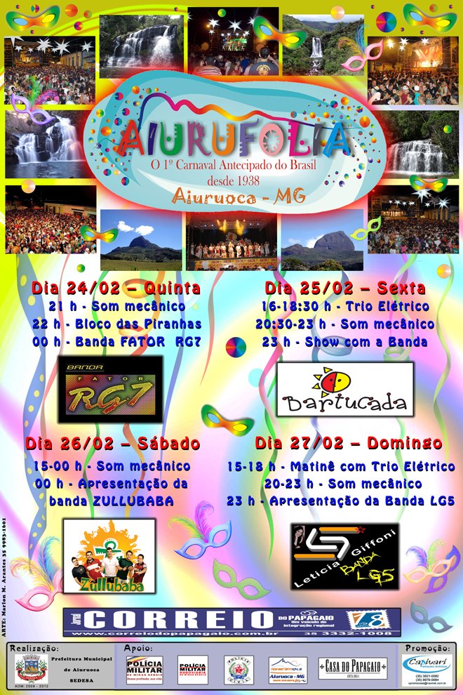 Programa&ccedil;&atilde;o Carnaval Antecipado Aiuruoca 2011
