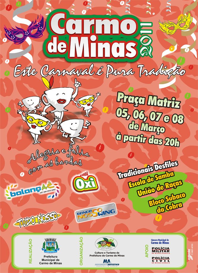 Programa&ccedil;&atilde;o do carnaval 2011 em Carmo de Minas